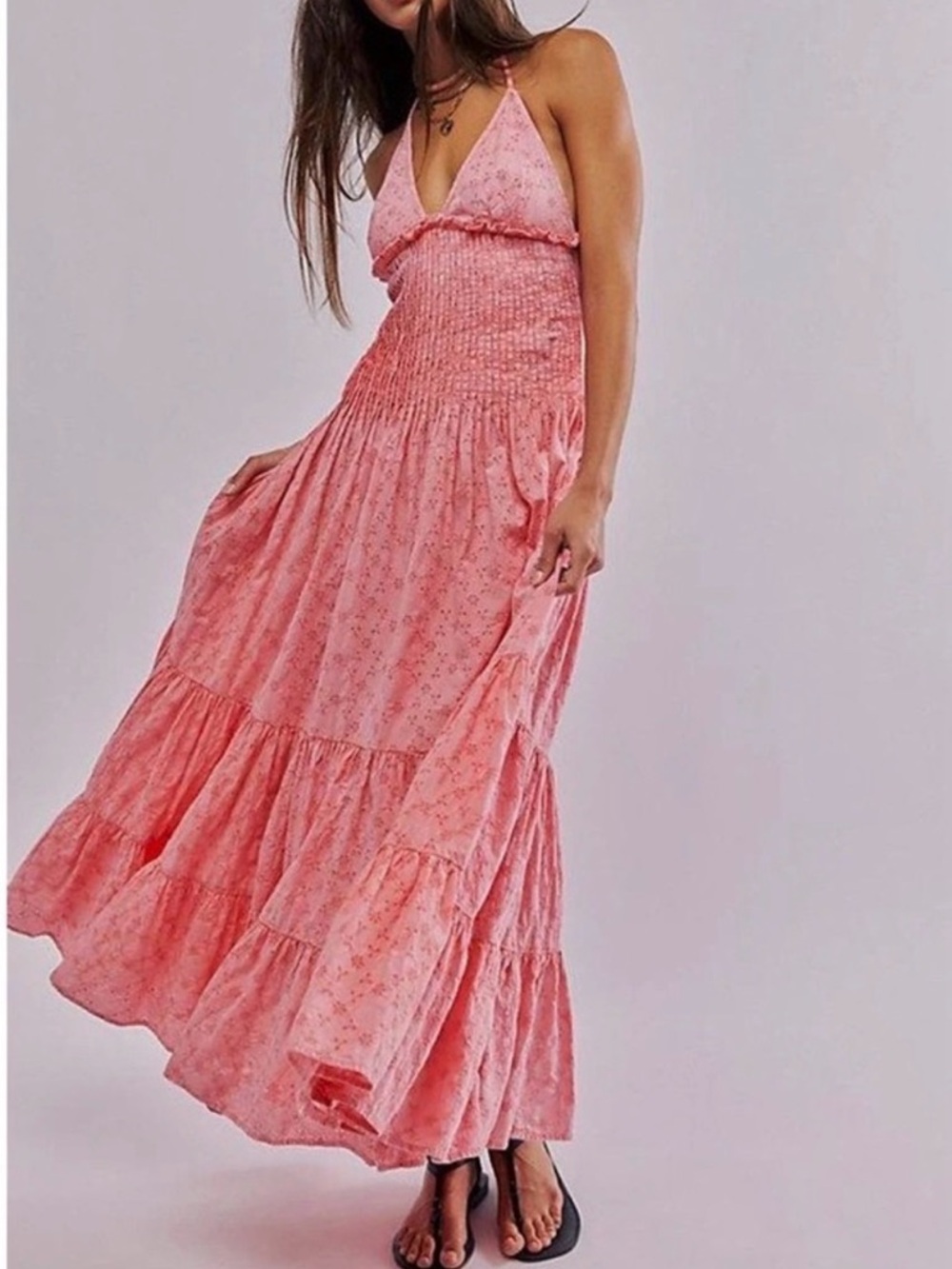 Free People Pintuck Paradise Maxi Dress In Pink